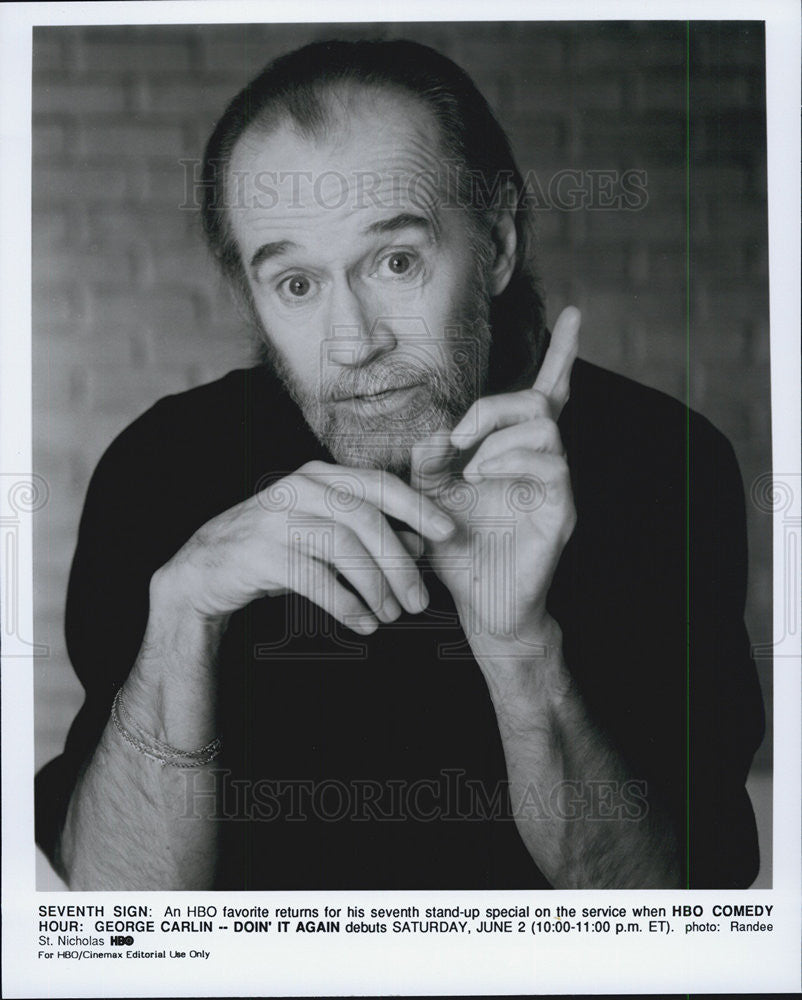 Press Photo Comedian George Carlin - Historic Images