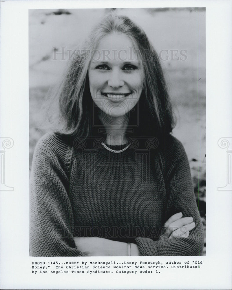 Press Photo Lacey Fosburgh Author Of Book Old Money Publicity Photograph - Historic Images