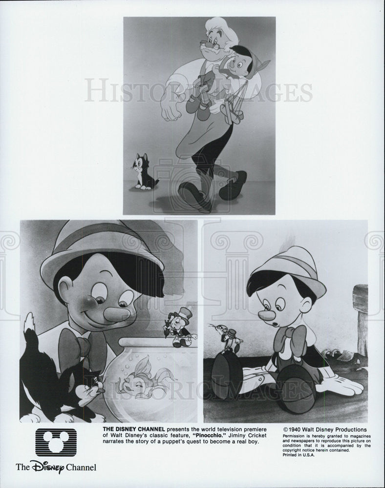 1940 Press Photo Pinocchio Disney animated cartoon movie - Historic Images