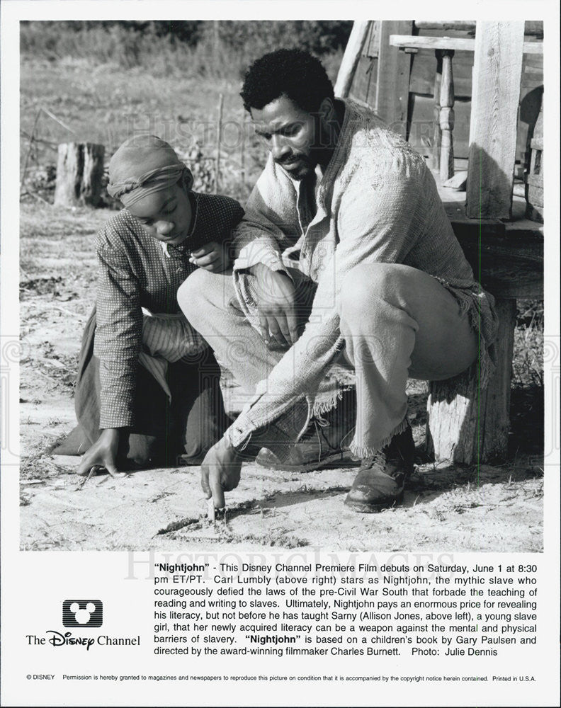 Press Photo Carl Lumbly And Allison Jones In Disney Channel Movie Nightjohn - Historic Images