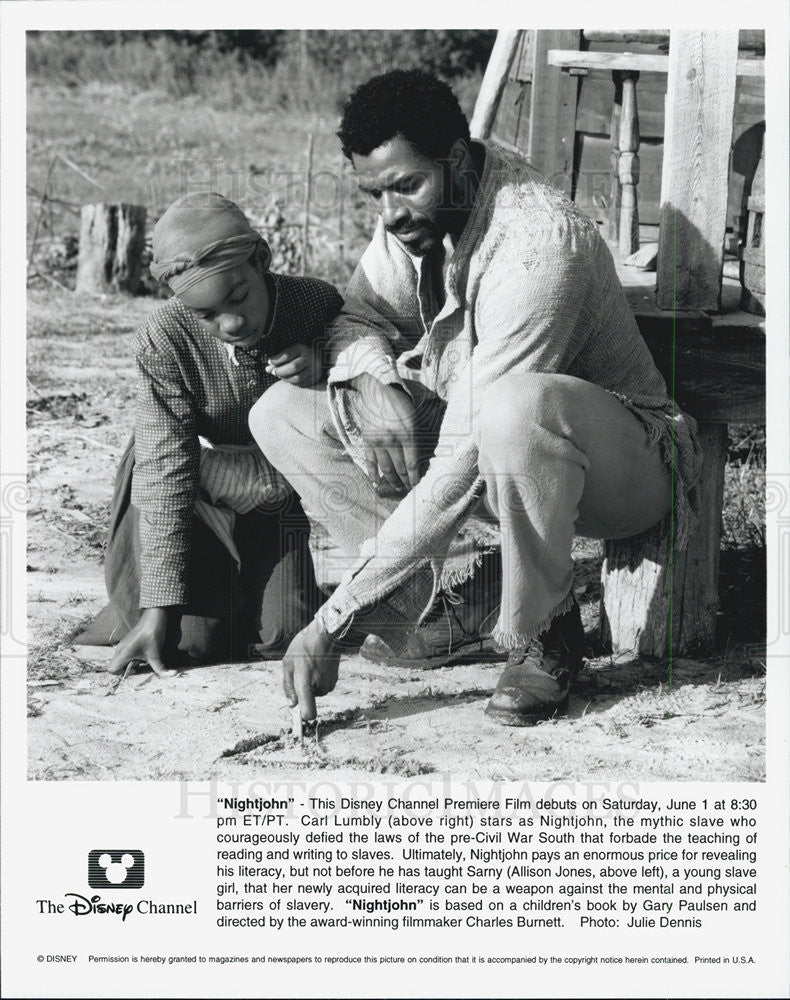 Press Photo Carl Lumbly And Allison Jones In Disney Channel Movie Nightjohn - Historic Images