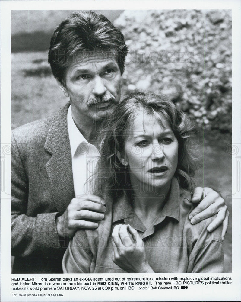 1989 Press Photo Tom Skerritt & Helen Mirren in "Red King,White Knight" - Historic Images