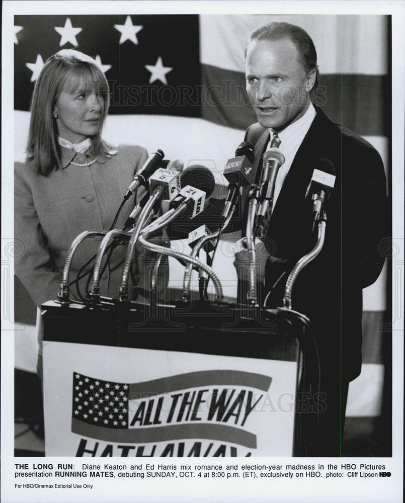 Press Photo Diane Keaton And Ed Harris Star In HBO Pictures Movie The Long Run - Historic Images
