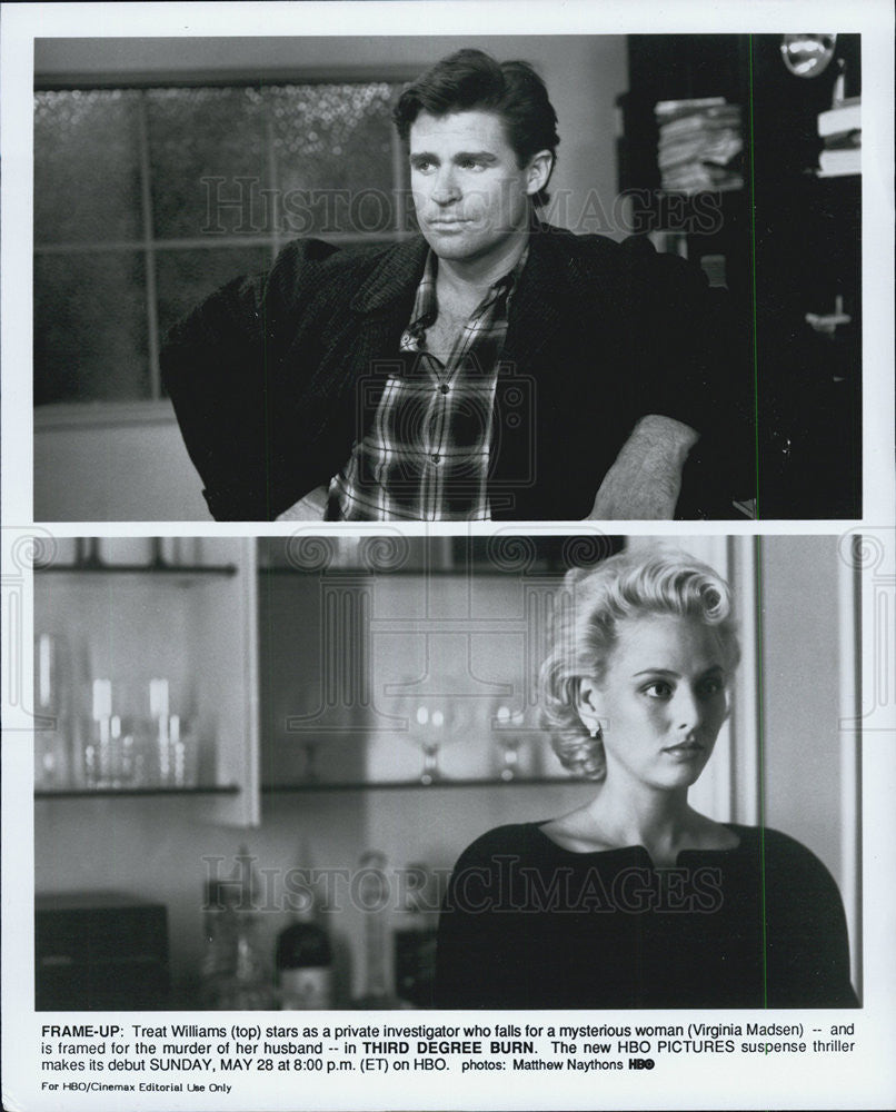Press Photo Treat Williams And Virginia Madsen In HBO Pictures Third Degree Burn - Historic Images