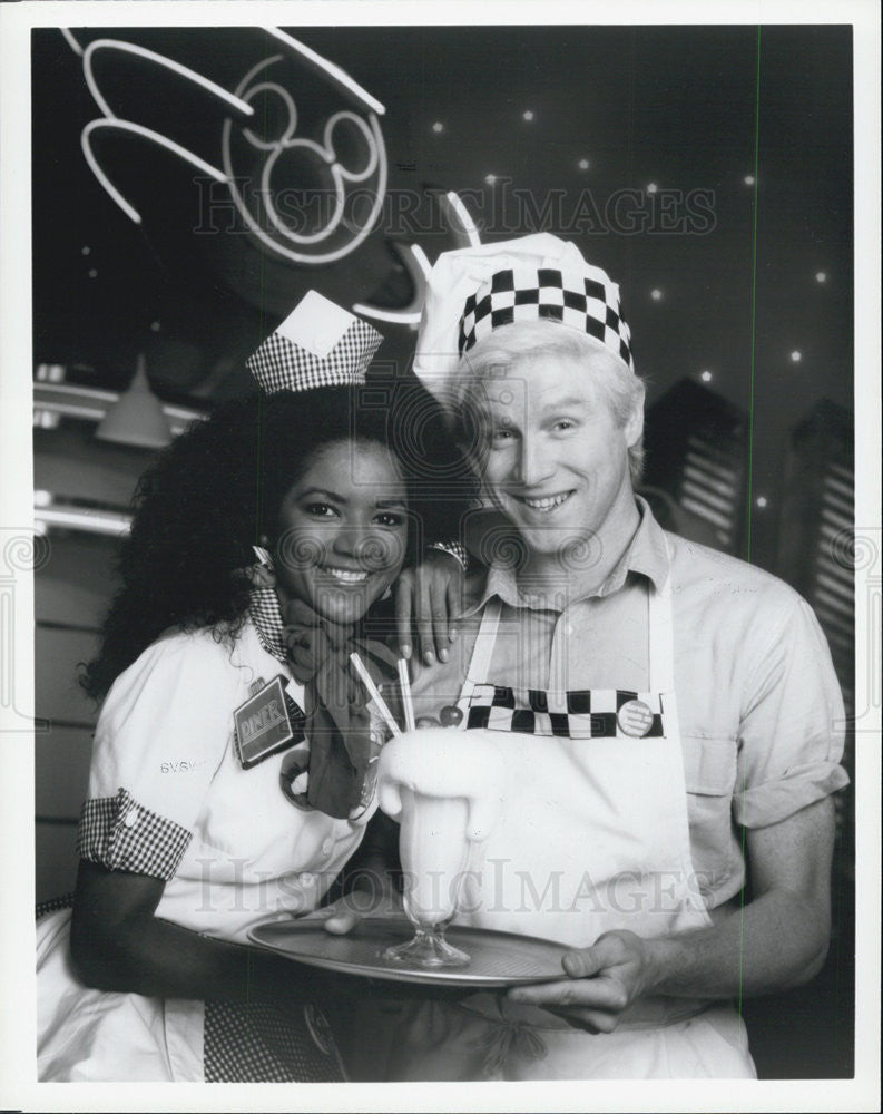 1984 Press Photo Fred Newman And Mowava Pryor Host The Mickey Mouse Club - Historic Images