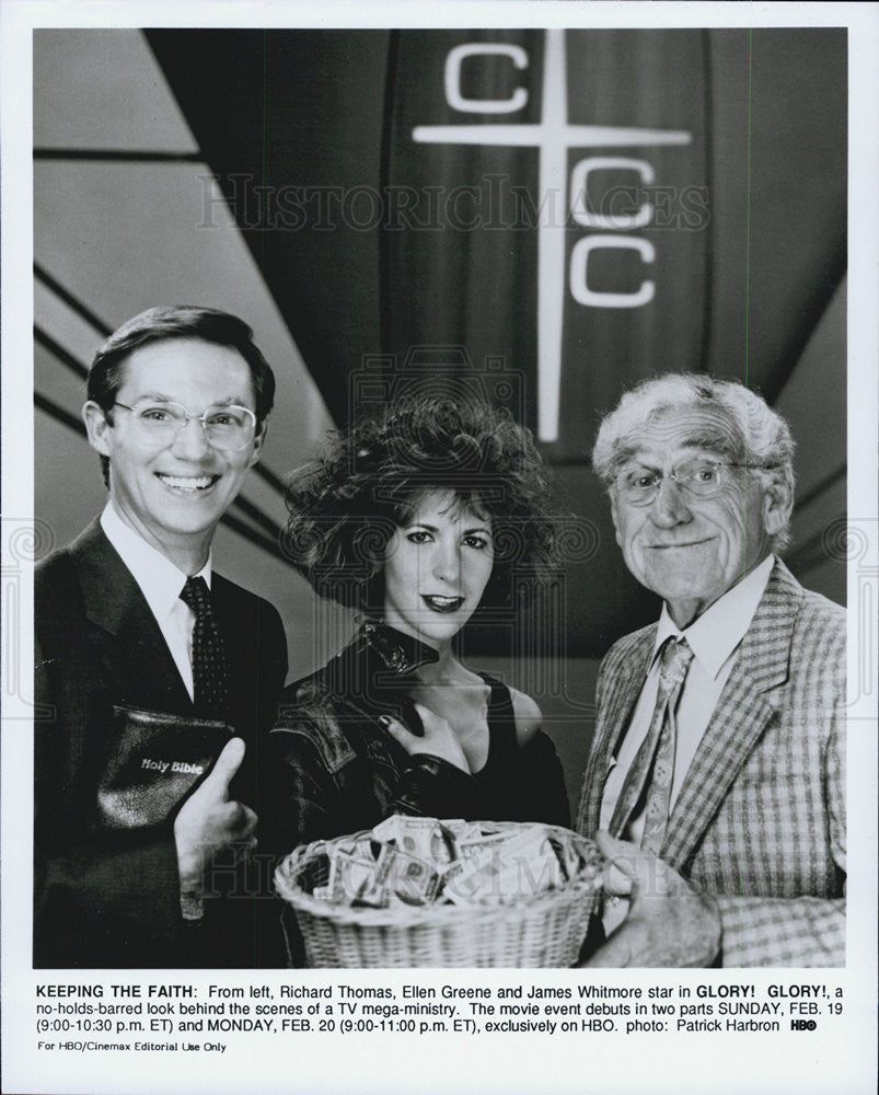 Press Photo Richard Thomas Ellen Green James Whitemore Glory! Glory! Actors - Historic Images