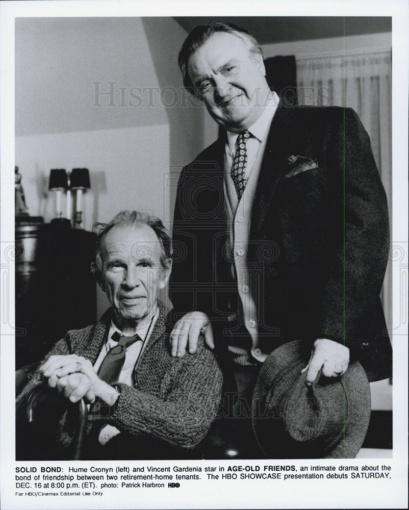 Press Photo Hume Cronyn And Vincent Gardenia In HBO Showcase Age-Old Friends - Historic Images