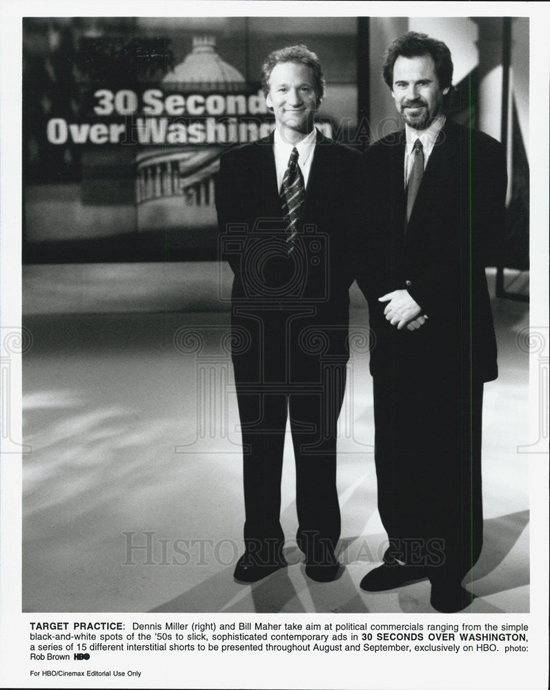 Press Photo HBO 30 Seconds Over Washington Bill Maher Dennis Miller - Historic Images