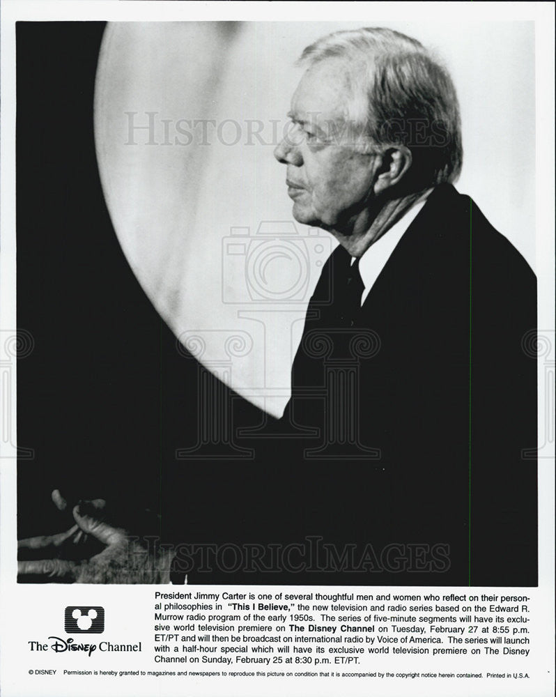 Press Photo President Jimmy Carter Contributes To Disney Series This I Believe - Historic Images