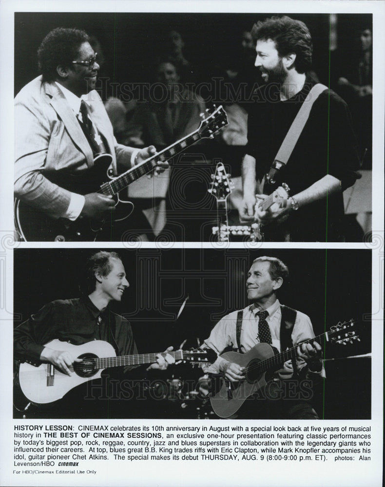 Press Photo B.B. King, Eric Clapton, Mark Knopfler, Chet Atkins - Historic Images