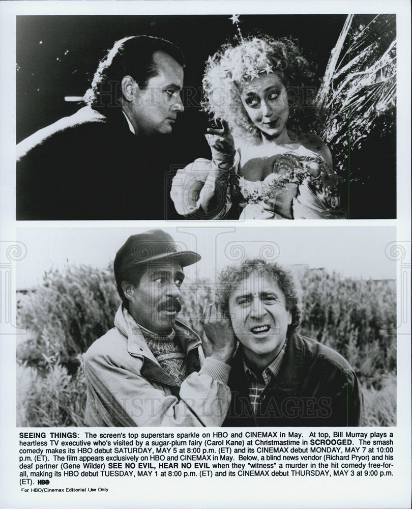 1988 Press Photo &quot;Scrooged&quot;Bill Murray,Carol Kane - Historic Images