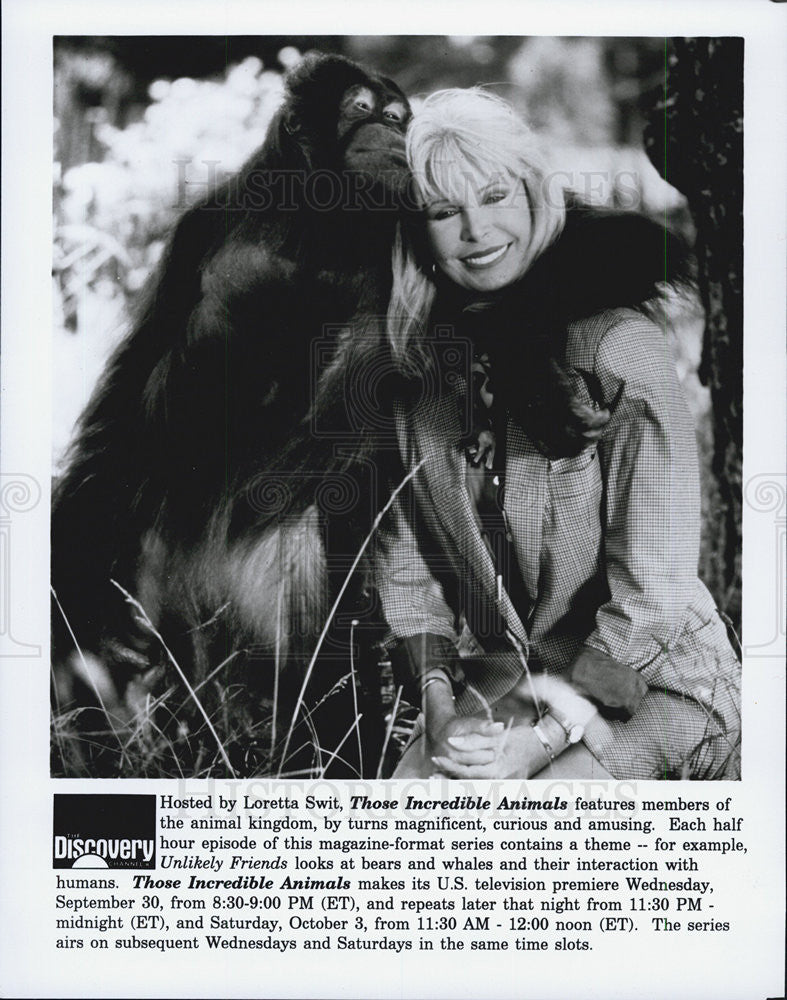 Press Photo &quot;Those Incredible Animals&quot; host Loretta Swit - Historic Images