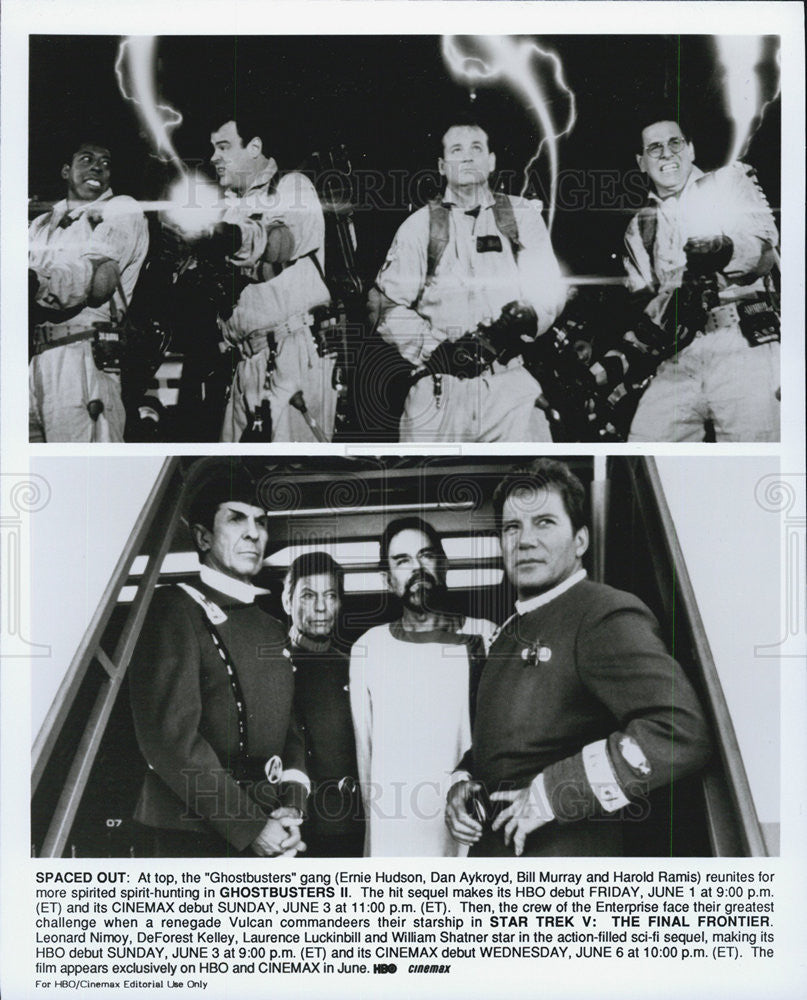 1989 Press Photo Ghostbusters II Ernie Hudson Dan Aykroyd Bill Murray Harold - Historic Images