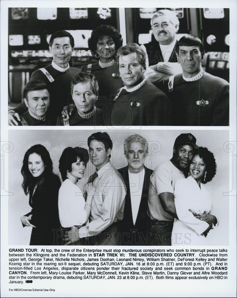 Press Photo Scenes From &quot;Star Trek VI: The Undiscovered Country&quot;, &quot;Grand Canyon&quot; - Historic Images