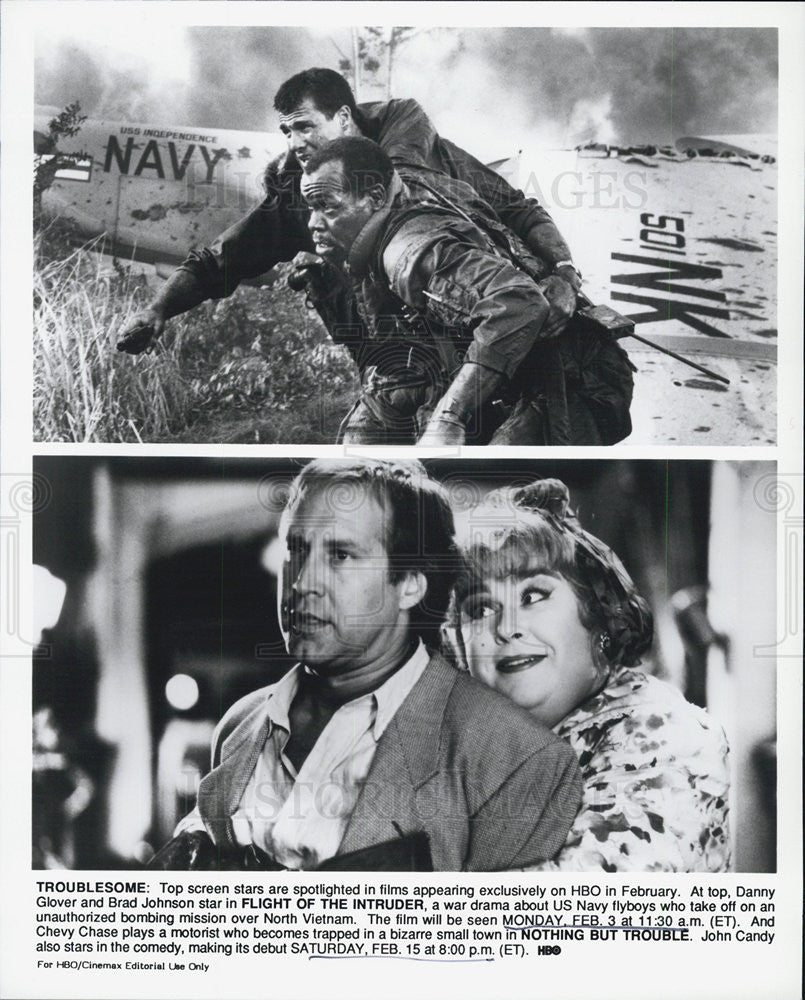 Press Photo Scenes From &quot;Flight of the Intruder&quot; &amp; &quot;Nothing But Trouble&quot; - Historic Images