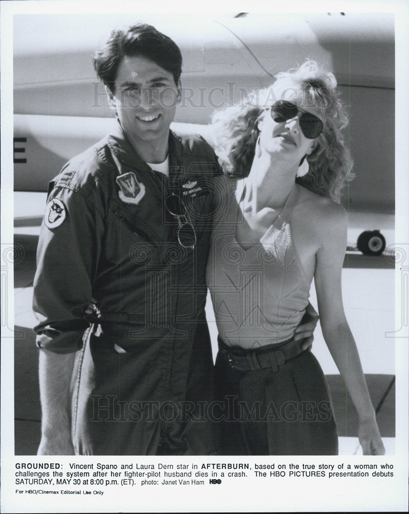 1992 Press Photo Laura Dern &amp;Vincent Spano in &quot;Afterburn&quot; - Historic Images