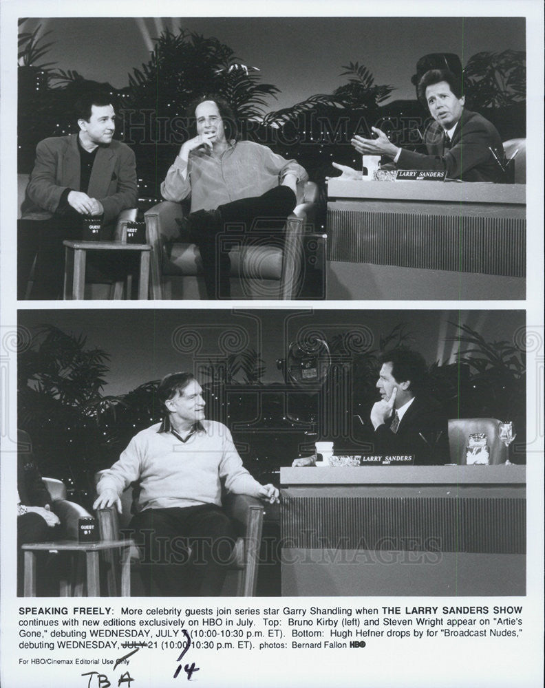 Press Photo HBO The Larry Sanders Show Garry Shandling Bruno Kirby Shawn Wright - Historic Images