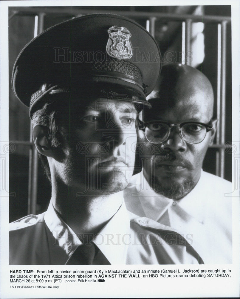 1994 Press Photo Against the Wall HBO TV Movie Kyle MacLachlan Samuel L. Jackson - Historic Images