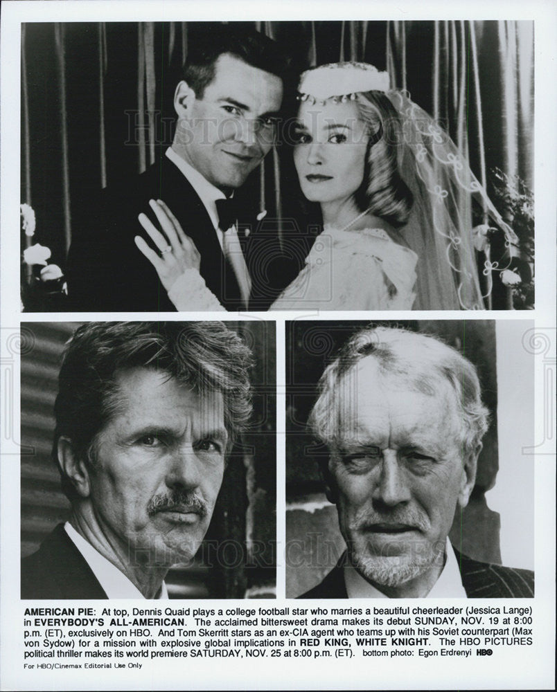 Press Photo Dennis Quaid, Jessica Lange in &quot;Everybody&#39;s All-American&quot; - Historic Images