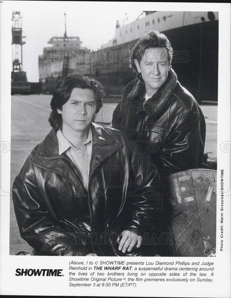 1980Press Photo Lou Diamond Phillips and judge Reinhold  star in &quot;The Wharf Rat&quot; - Historic Images