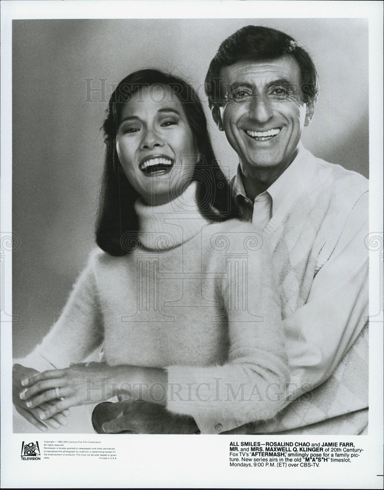 1984 Press Photo Rosalind Chao and Jamie Farr star in Fox&#39;s &quot;AfterMASH.&quot; - Historic Images