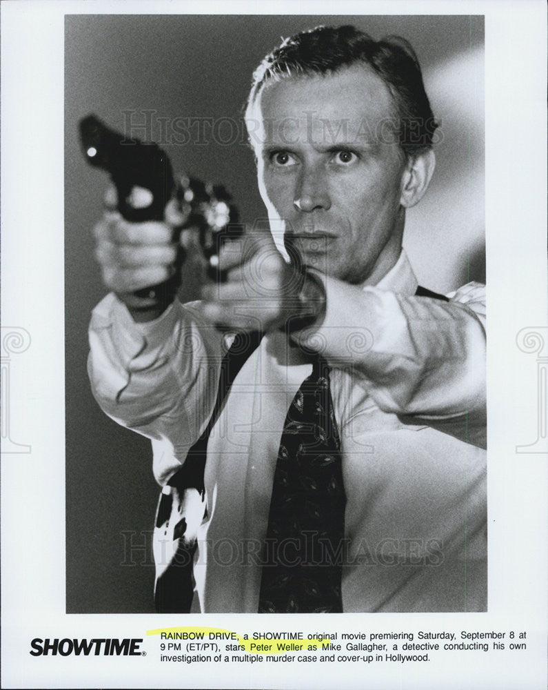 Press Photo Peter Weller, Mike Gallagher in "Rainbow Drive" - Historic Images