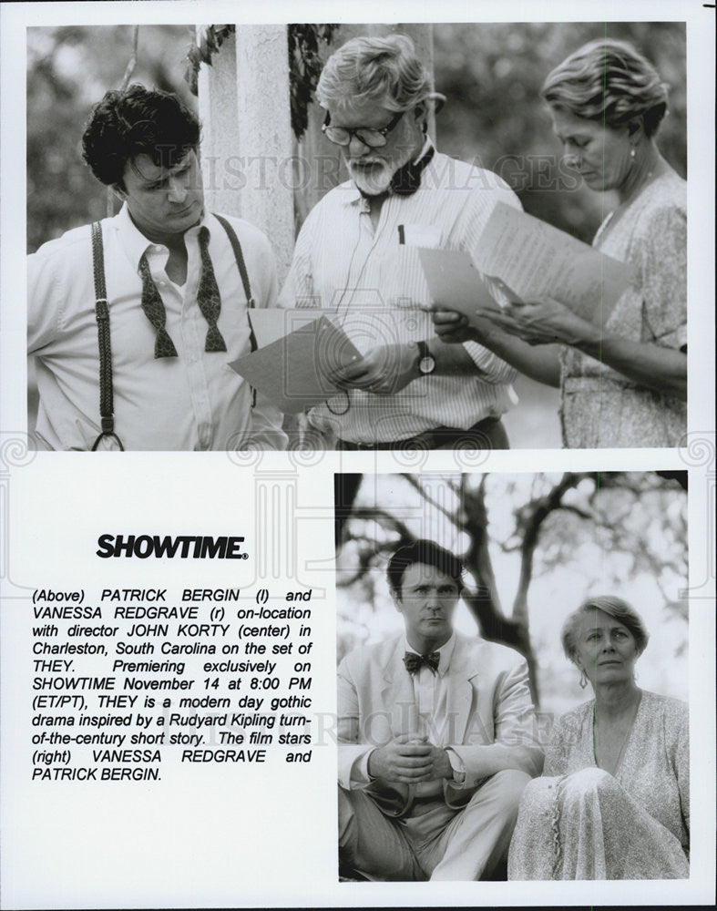 Press Photo Patrick Bergin, Vanessa Redgrave, director John Korty - Historic Images