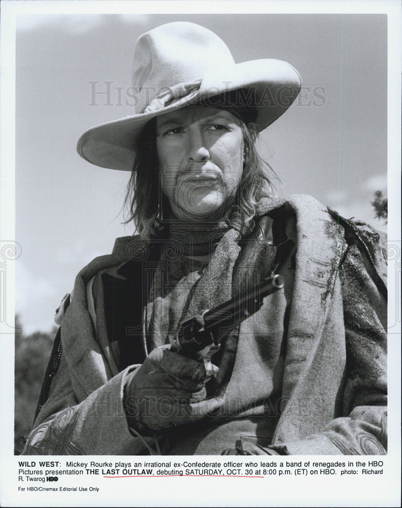 Press Photo Mickey Rouke THE LAST OUTLAW - Historic Images