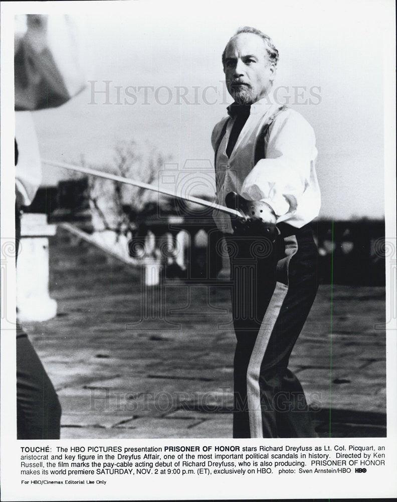 1991 Press Photo Actor Richard Dreyfuss Starring In &quot;Prisoner Of Honor&quot; - Historic Images