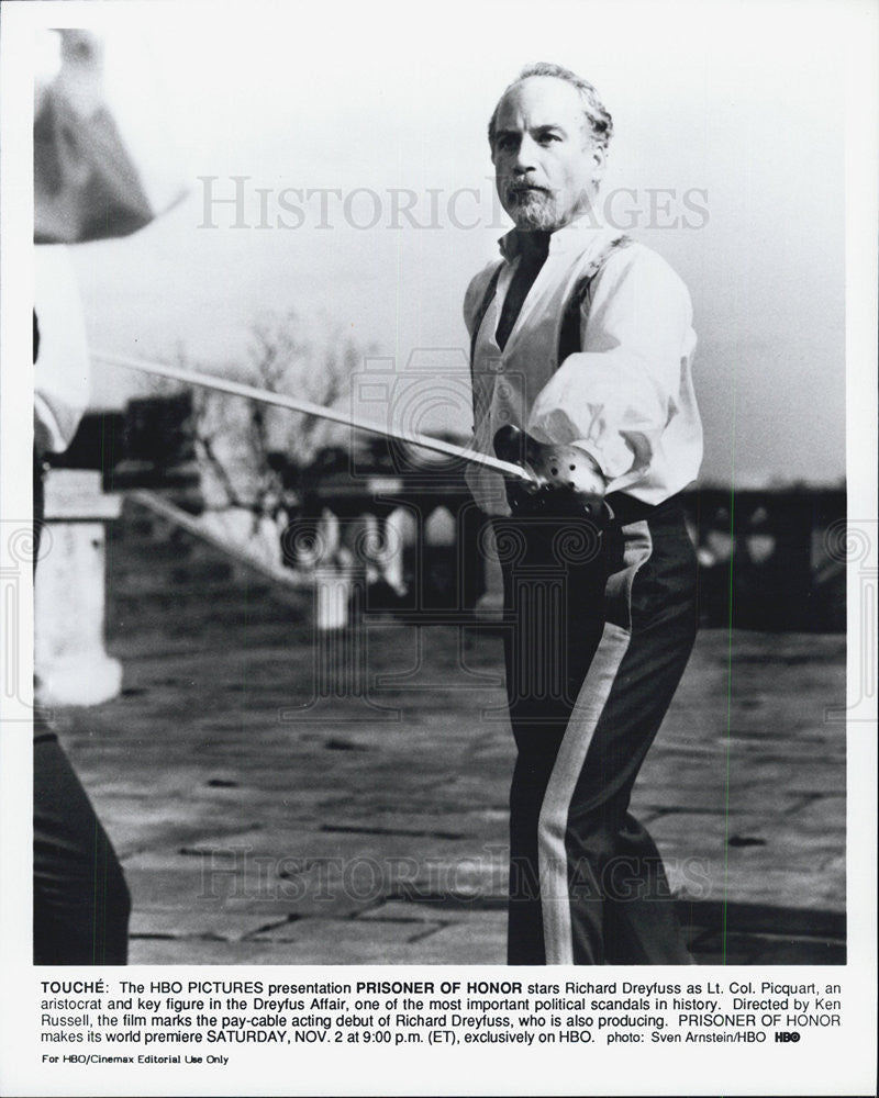 1991 Press Photo Actor Richard Dreyfuss Starring In &quot;Prisoner Of Honor&quot; - Historic Images