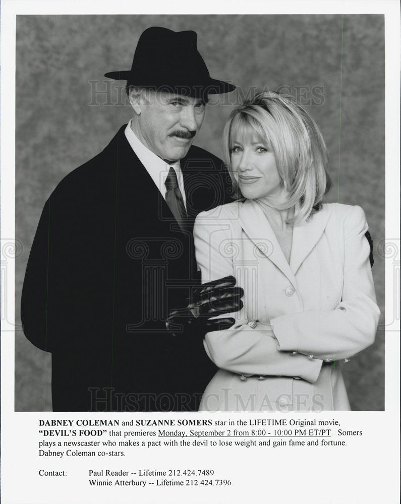 1996 Press Photo Dabney Coleman & Suzanne Sommers in "Devil's Food" - Historic Images