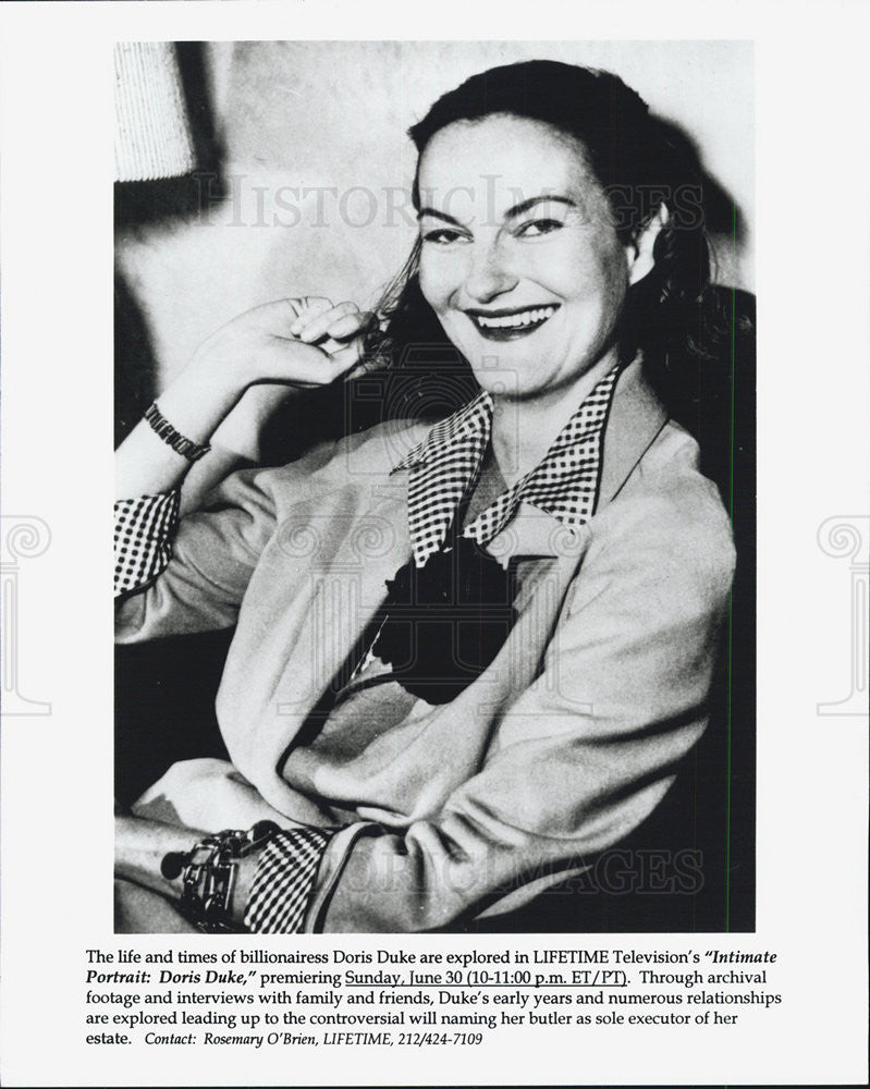 1996 Press Photo Intimate Portrait: Doris Duke - Historic Images