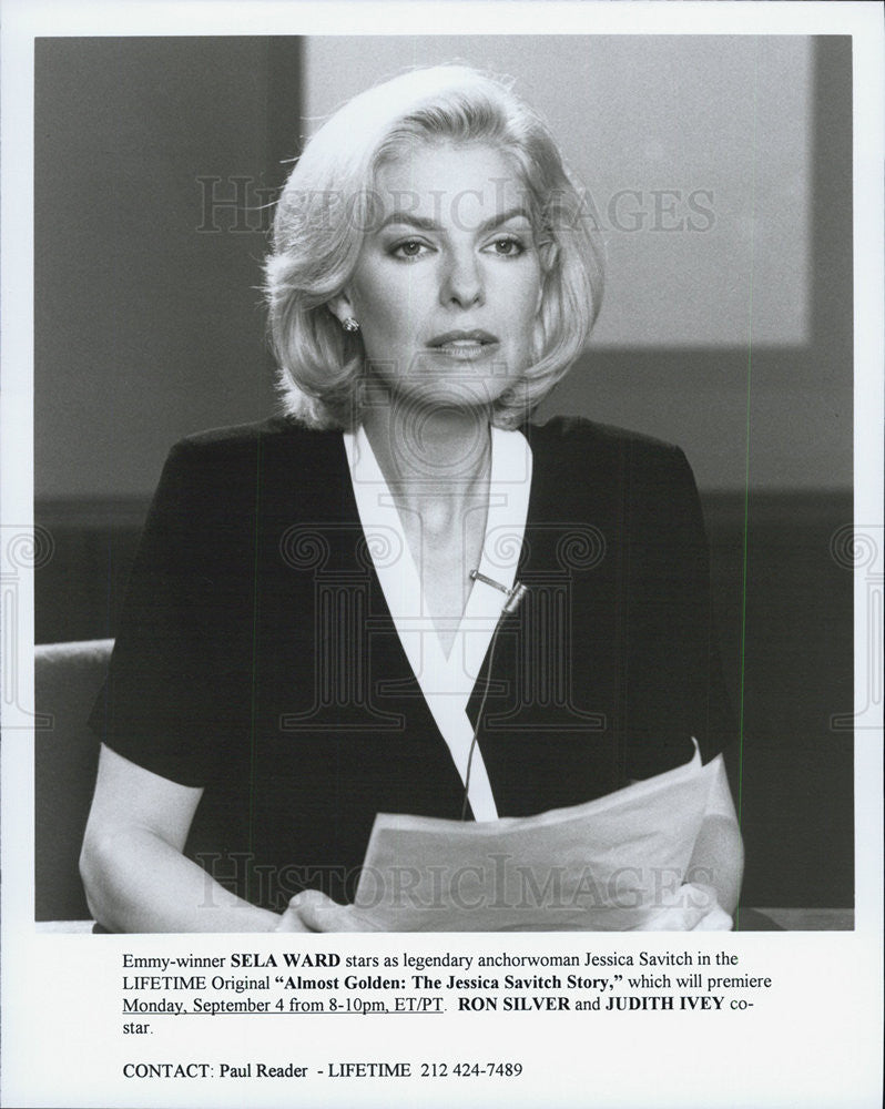 1995 Press Photo Sela Ward in &quot;Almost Golden:Jessica Savitch Story&quot; - Historic Images