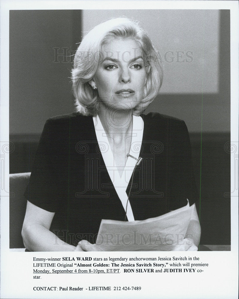 1995 Press Photo Sela Ward in "Almost Golden:Jessica Savitch Story" - Historic Images