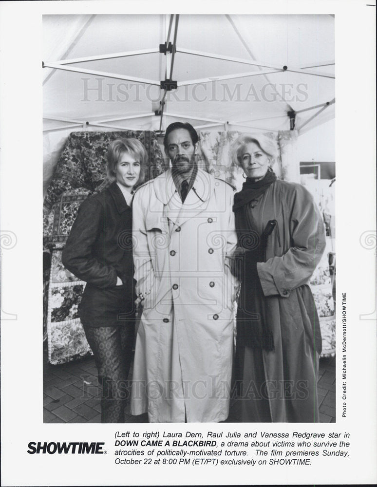 Press Photo Laura Dern, Raul Julia, Vanessa Redgrave in &quot;Down Came a Blackbird&quot; - Historic Images