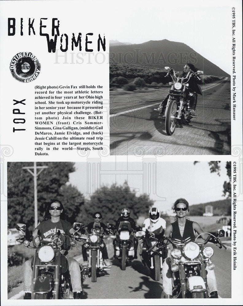 Press Photo Gevin Fax Chris Simmons Gina Galligan Gail DeMarco BIKER WOMEN - Historic Images