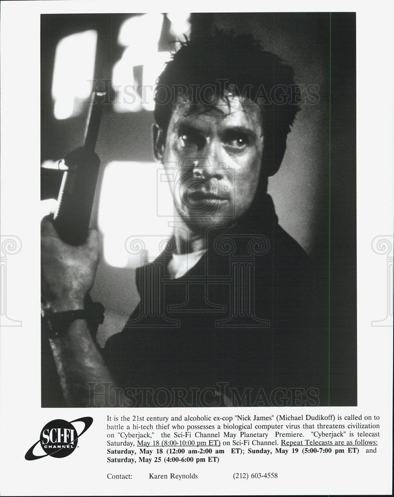 1995 Press Photo Michael Dudikoff in &quot;Cyberjack&quot; - Historic Images