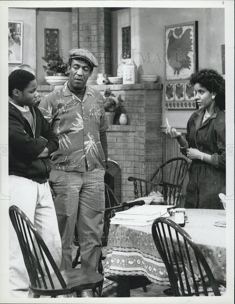 1985 Press Photo Phylicia Rashad,Bill Cosby,Malcolm Jamal Warner - Historic Images