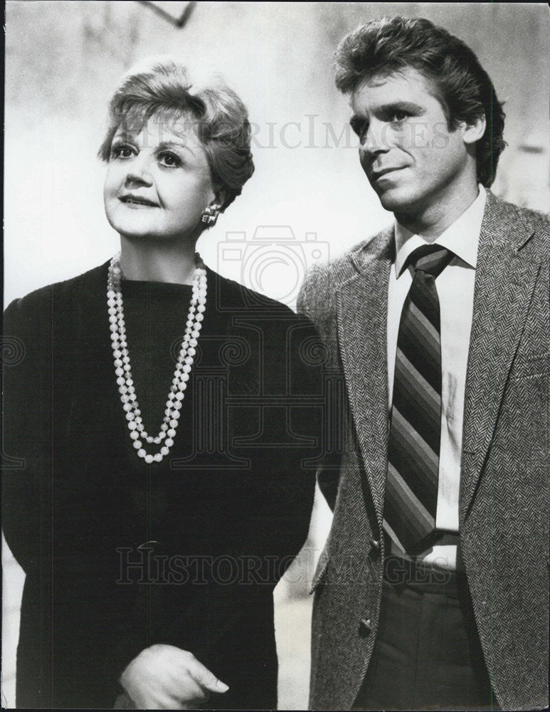 1987 Press Photo Actress Angela Lansbury and Actor Jeff Conway - Historic Images