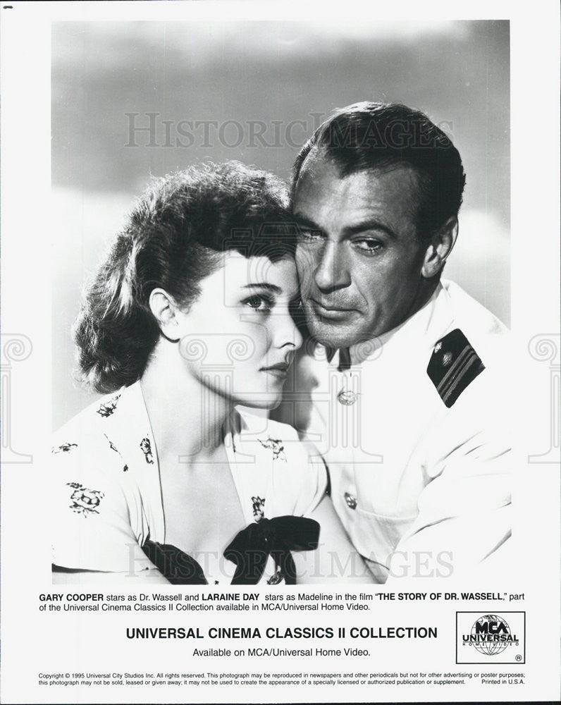 1944 Press Photo Gary Cooper &amp; Laraine Day in &quot;The Story of Dr Wassell&quot; - Historic Images