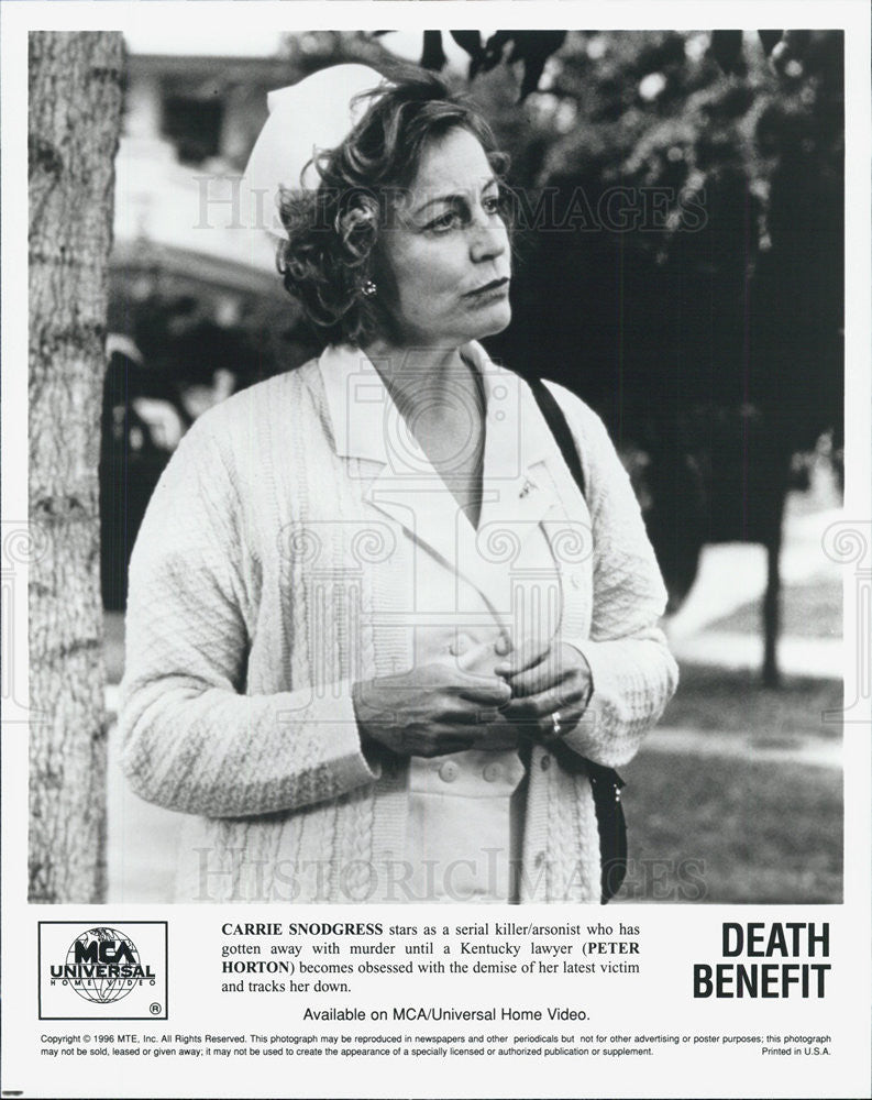 1996 Press Photo Carrie Snodgress in &quot;Death Benefit&quot; - Historic Images