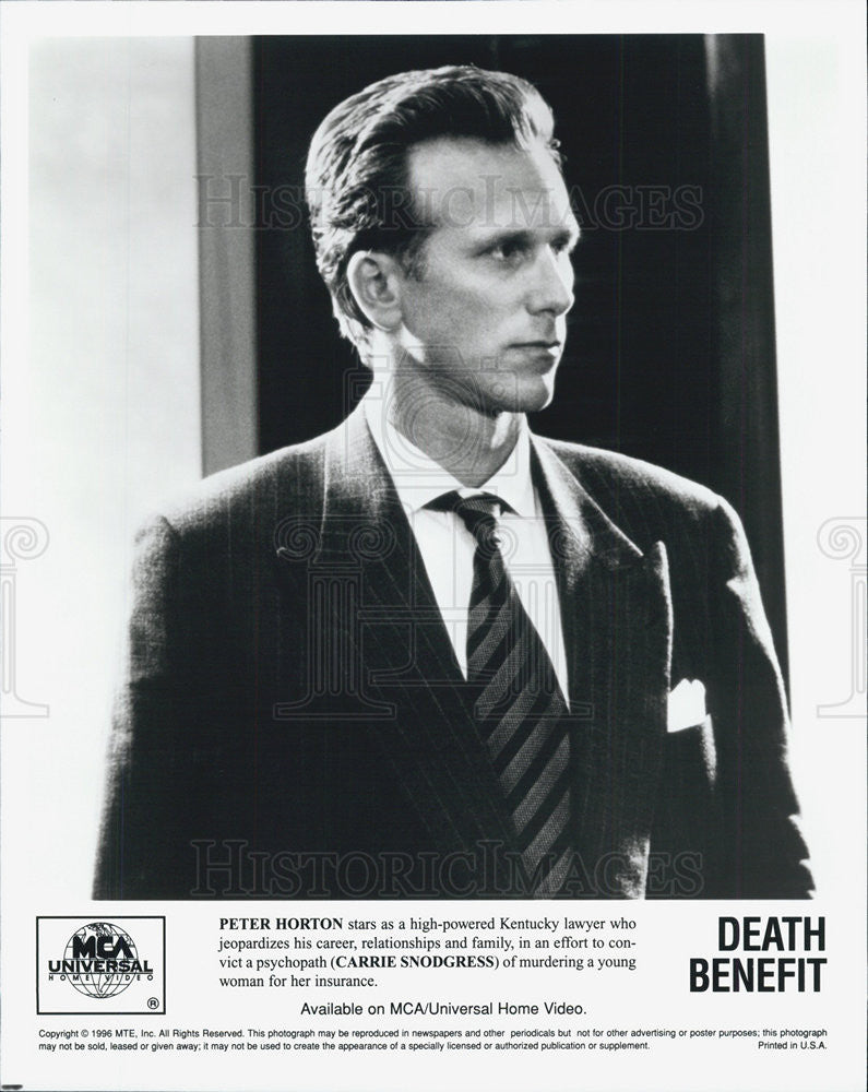 1996 Press Photo Peter Horton in &quot;Death Benefit&quot; - Historic Images