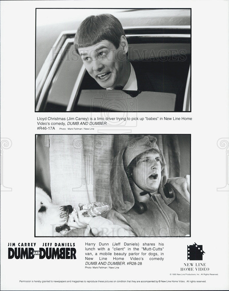 1994 Press Photo Actors Jim Carey And Jeff Daniels Star In &quot;Dumb And Dumber&quot; - Historic Images