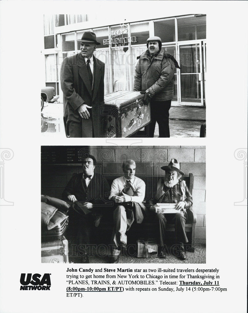 Press Photo John Candy Steve Martin Planes Trains Automobiles - Historic Images