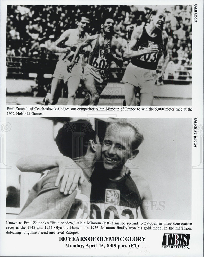 1952 Press Photo Helsinki Games Emil Zatopek Olympic Glory - Historic Images