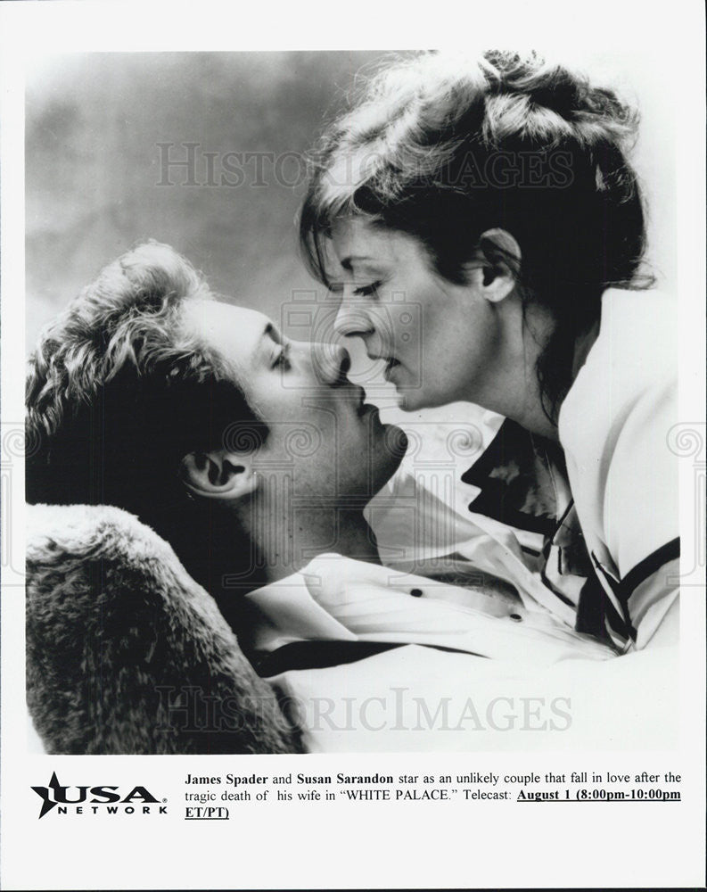 1990 Press Photo James Spader &amp; Susan Sarandon in &quot;White Palace&quot; - Historic Images