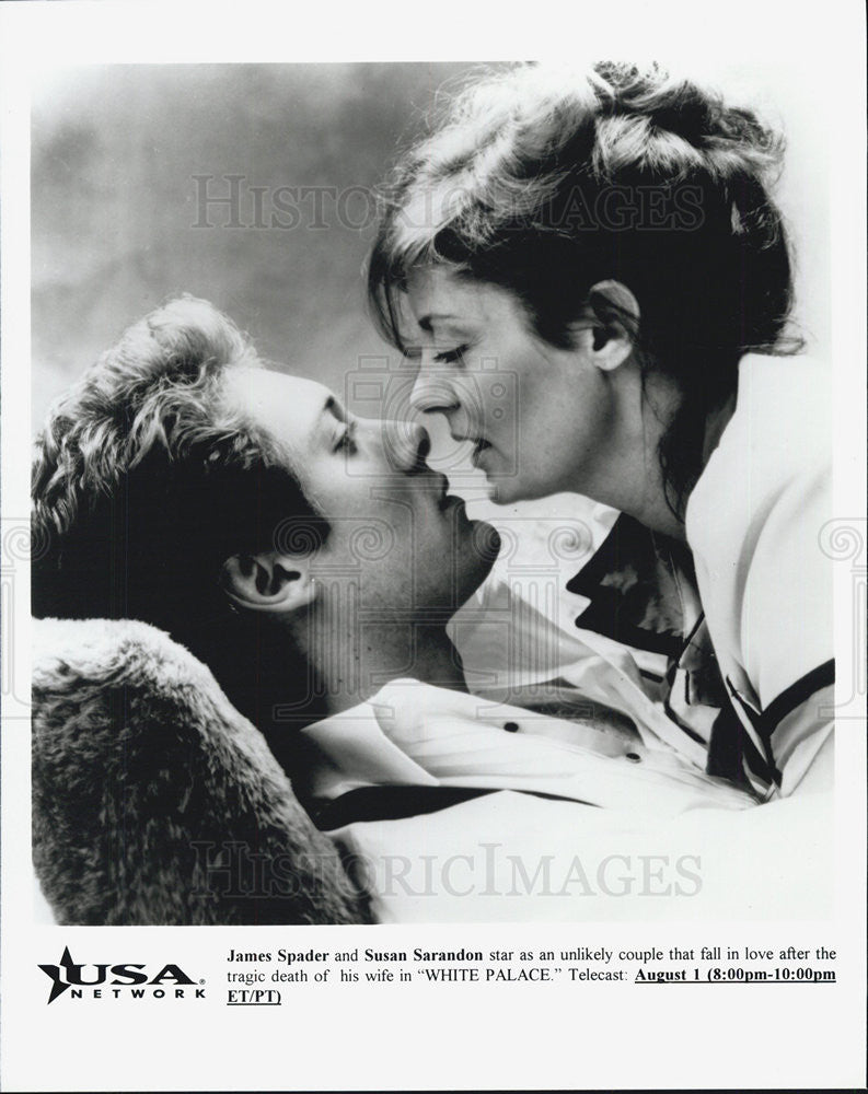 1990 Press Photo James Spader & Susan Sarandon in "White Palace" - Historic Images