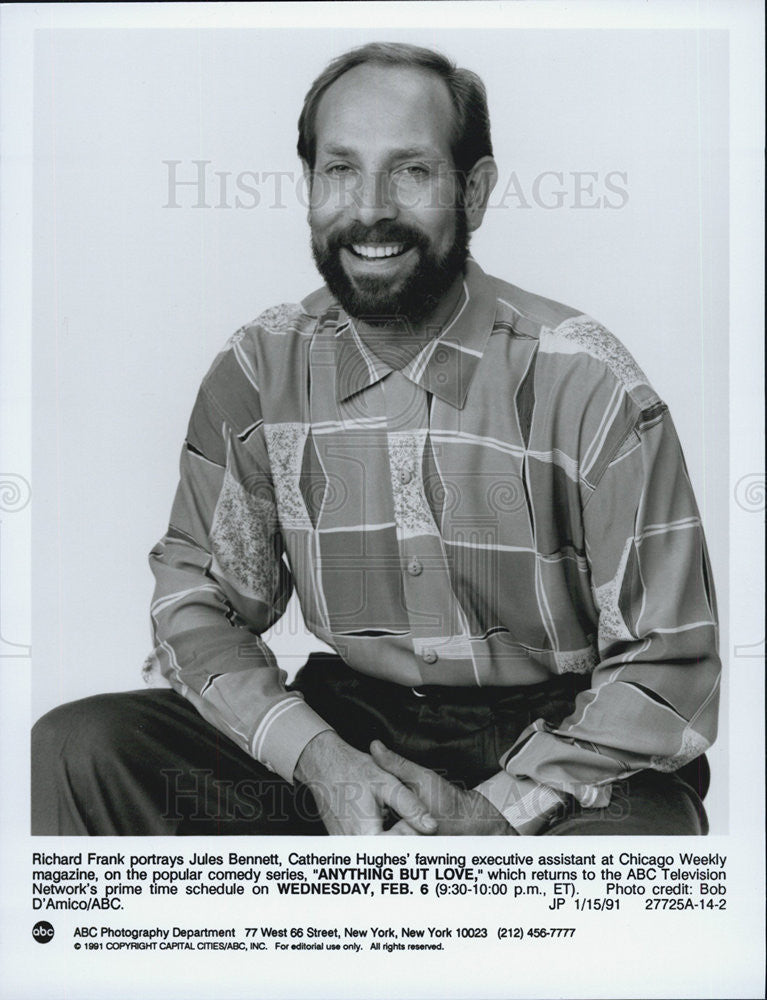 1991 Press Photo Tichard Frank on &quot;Anything But Love&quot; - Historic Images