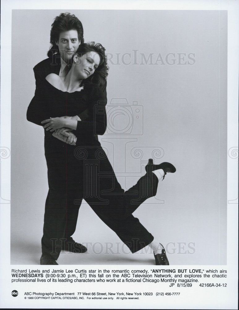 1989 Press Photo Richard Lewis Jamie Lee Curtis - Historic Images