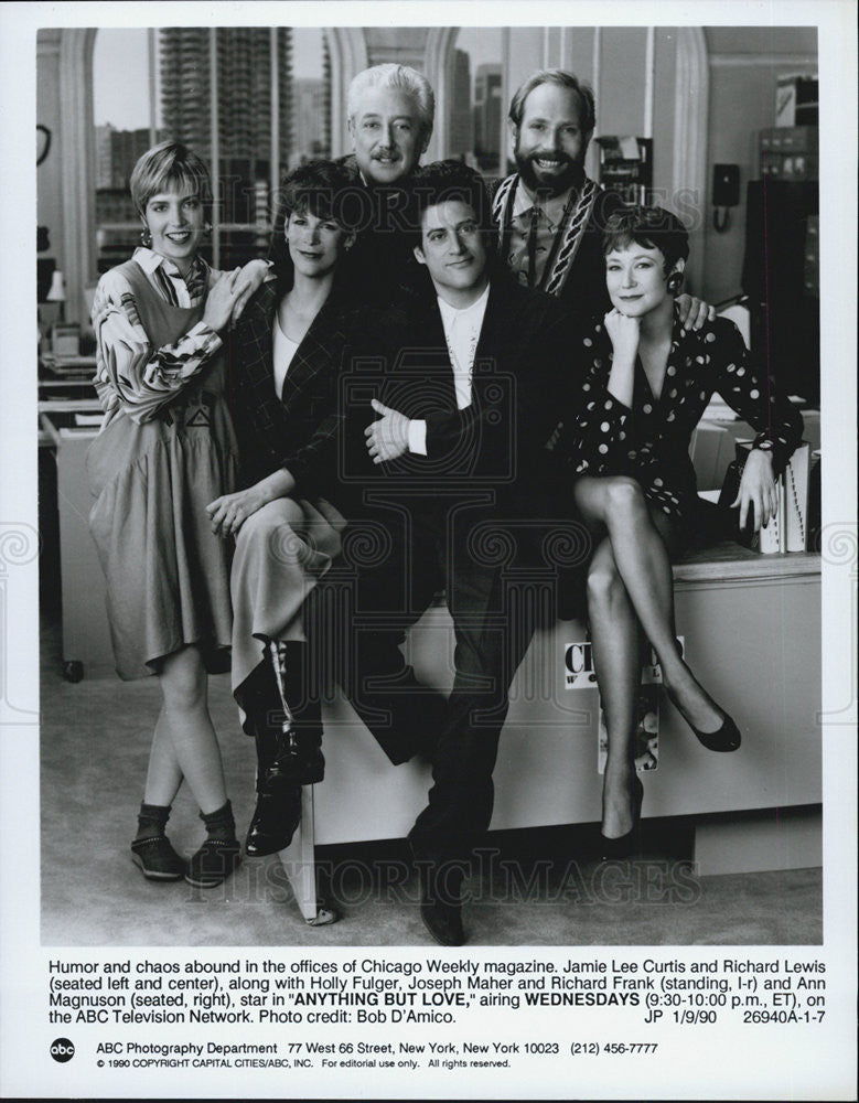 1990 Press Photo Actress Jamie Lee Curtis, Richard Lewis, Holly FUlger, Joseph - Historic Images